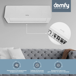 Сплит-система инверторная DOMFY DCW-AC-07-1i настенная, до 18м2, 9500 BTU, комплект из 2-х коробок