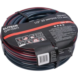 Шланг садовый Elitech Garden GH 3012 1/2, 30м, Раб.давл.8 бар. и на разрыв 24 бар 206115