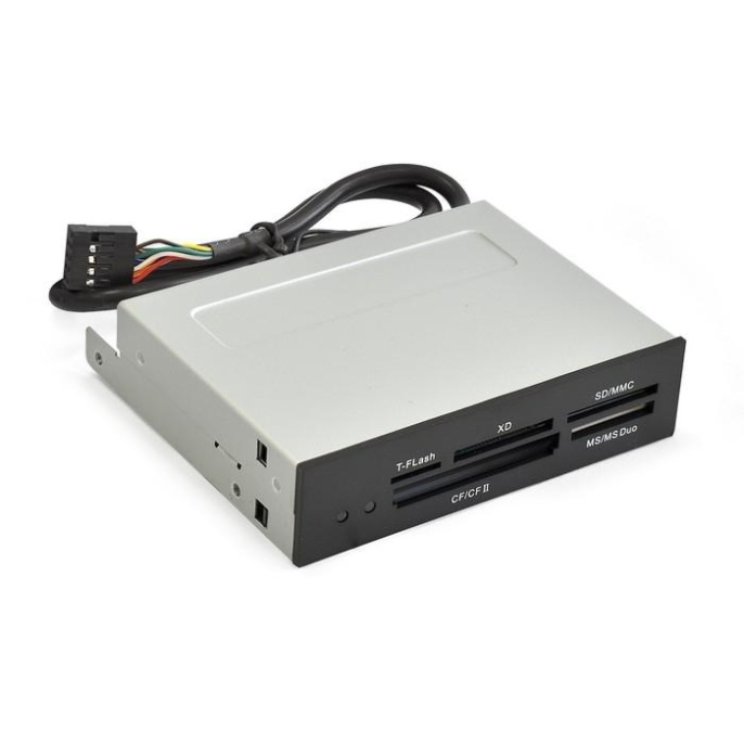 Картридер USB2.0 ExeGate CR-415 3.5", мультиформатный: CF/SD/MMC/MS/MS Duo/MS pro/T flash, черный, металл EX283581RUS