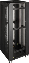 Шкаф серверный Lanmaster TWT-CBB-42U-8X10-P1 напольный 42U 800x1000мм пер.дв.перфор. задн.дв.перфор.2-хст. 2 бок.пан. 800кг черный