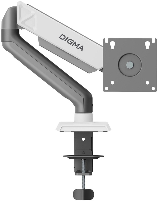 Кронштейн для мониторов ЖК Digma D-MM101, до 32", до 9кг, крепление к столешнице, поворот и наклон, серый
