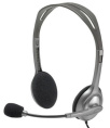 Гарнитура Logitech H110, для компьютера, накладные, проводные, темно-серый [981-000472]