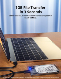 Внешний корпус для диска HDD/SSD Netac WH11 2.5 SATA to USB3.0 External HDD/SSD Case, Slide Transparent Cover, with USB3.0 A to B cable NT07WH11-30B0