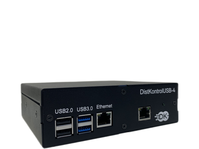 Устройство аппаратного подключения по сети DistKontrolUSB-4 с Доп. Ethernet портом 1 Gb