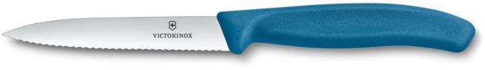 Нож кухонный Victorinox Swiss Classic 6.7732.C1 для чистки овощей и фруктов лезв.100мм серрейт. заточка синий