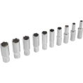 Набор удлиненных торцевых головок 1/4", 6-ти гр CrV, 4-13 мм, 10 шт. STELS 13605
