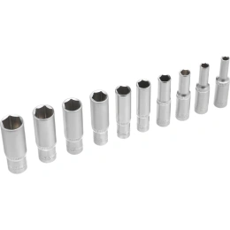Набор удлиненных торцевых головок 1/4", 6-ти гр CrV, 4-13 мм, 10 шт. STELS 13605