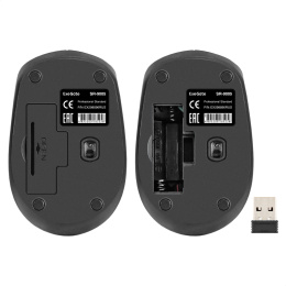 Беспроводная мышь ExeGate Professional Standard SR-9005 (радиоканал 2,4 ГГц, USB, оптическая, 1200dpi, 4D, 4 кнопки и колесо прокрутки, черная, RTL) EX298896RUS