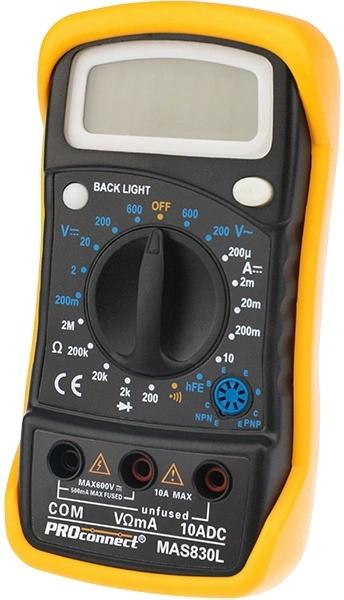 Мультиметр цифровой PROCONNECT MAS830L DT850L, ручной [13-3021]