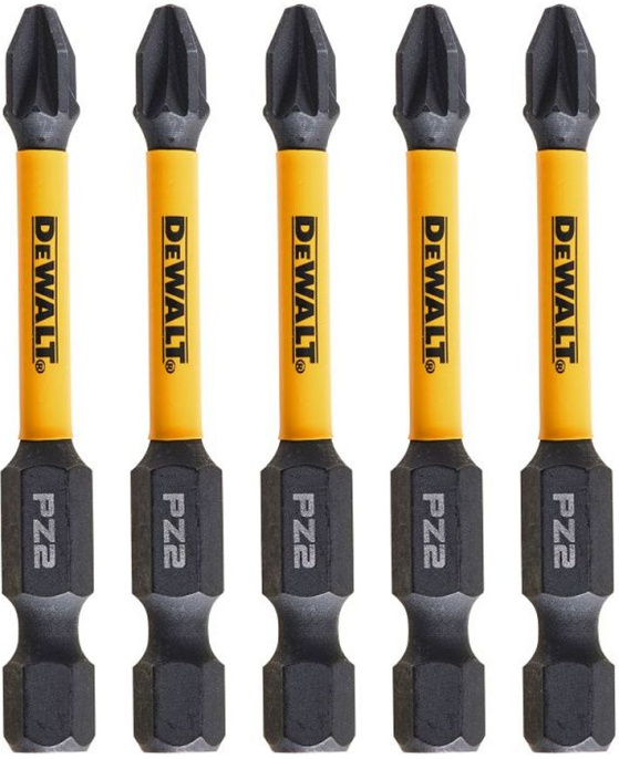 Бита DeWalt DT7391T-QZ (тип биты: односторонняя, тип шлица: крест PZ2, тип хвостовика: шестигранный (HEX), диаметр хвостовика: 6.35мм, длина 57мм, материал изготовления: инструментальная сталь, 5шт в упаковке)