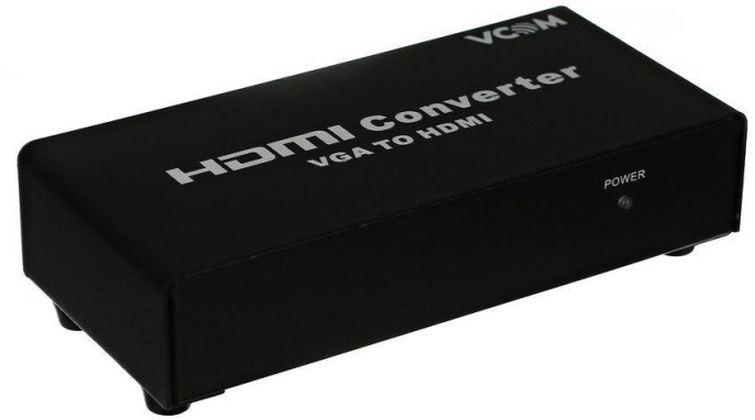 Конвертер VCOM DD491 VGA to HDMI Converter VGA 15F +2xRCA-- HDMI 19F + б.п.