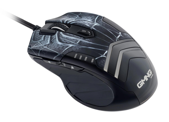 Мышь проводная GMNG XM007, игровая, оптическая, USB, 10000dpi, черный и серый