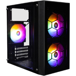 Корпус 1stPlayer FIREBASE X1 Black / mATX / 3x120mm LED fans / X1-BK-3F1