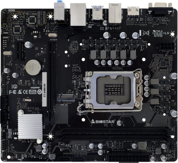 Материнская плата Biostar H610MHP 2.0 Soc-1700 Intel H610 2xDDR4 mATX AC`97 8ch 7.1 GbLAN RAID+VGA+HDMI