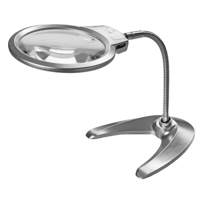 Круглая настольная лупа TDM ELECTRIC d 125 мм, 2-х/5-ти кратное увеличение LED подсветкой SQ1025-0902