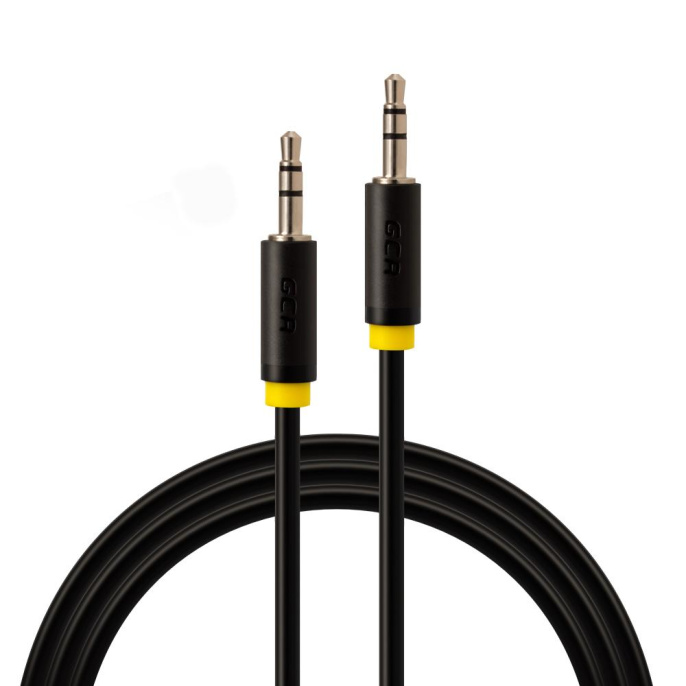 Greenconnect Кабель аудио 0.5m jack 3,5mm/jack 3,5mm черный, желтая окантовка, ультрагибкий, 28 AWG, M/M, Premium GCR-AVC1114-0.5m, экран, стерео