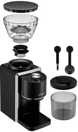 Кофемолка Kitfort КТ-787 200Вт сист.помол.:жернова вместим.:250гр черный/серебристый