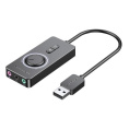 Внешняя звуковая карта Vention USB c регулятором громкости Черная CDRBB