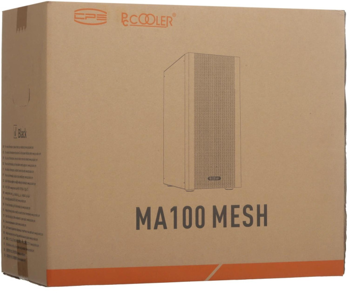 Корпус ATX PCCOOLER MA100 MESH BK, Midi-Tower, без БП, черный [c3-a510bkp3-gl]