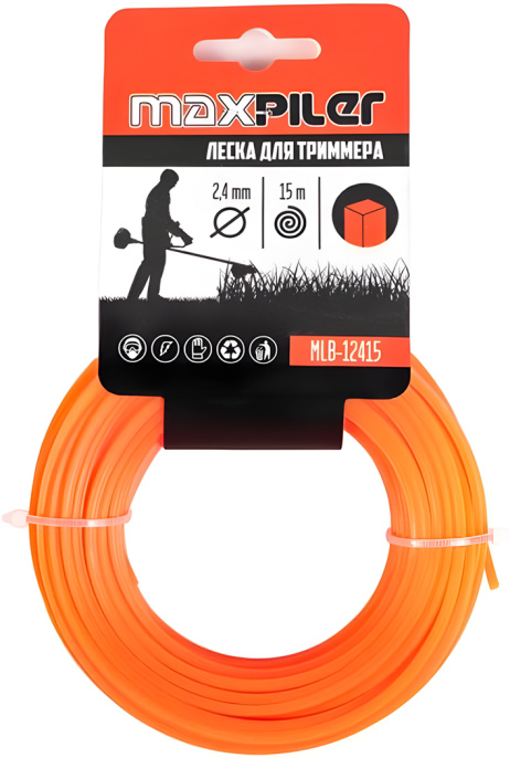 Леска для триммера Maxpiler MLB-12415 (2.4ммх15м, квадрат)