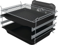 Плита Gorenje GECS5C60WPA, полезный объем 70 л, эргономичные переключатели, сенсорный программатор IconLED, эмаль SilverMatte, очистка паром, индикатор остаточного тепла для каждой конфорки, телескопические направляющие на 2-х уровнях, дверца CompactDo