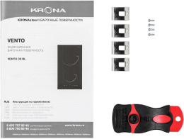 Индукционная варочная поверхность Krona Vento 30 BL V1, конфорок: 2 шт., стеклокерамика, независимая, черный