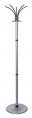 Вешалка напольная Бюрократ Класс Ц ТМ 605/ALUMINIUM серебристый основание круг наконечники черный крючки двойные для верхней одежды метал. упак.:1шт