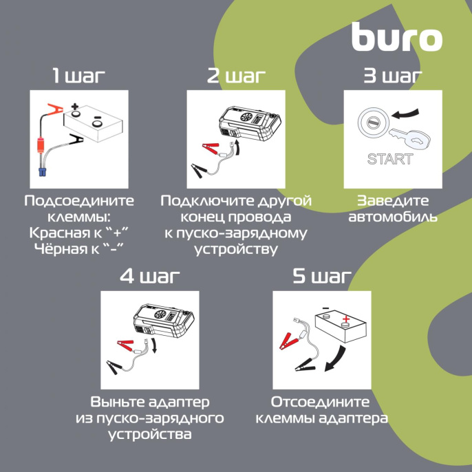 Пуско-зарядное устройство Buro SJ-K80 с воздушным компрессором