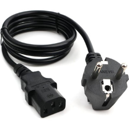 Кабель питания Cablexpert Schuko-C13, 3х0.5мм2, 6А, с заземлением, 1м, черный, пакет PC-186-1M