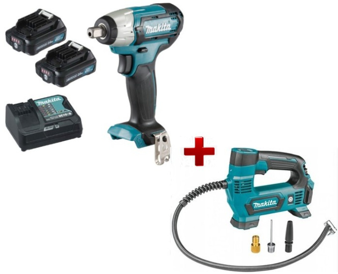 Аккум. ударный гайковерт MAKITA CXT TW 141 DWAE в чем. + АКЦИЯ Аккум. компрессор MP 100 DZ TW141DWAEA1