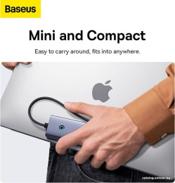 Хаб Baseus BS-OH109 UltraJoy Series 4 порта (Type-C to USB3.0*3+RJ45*1) Space Grey (B0005280A813-00)