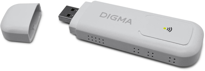Модем Digma Dongle Wi-Fi DW1960 3G/4G, внешний, белый [dw1960wh]