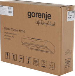 Вытяжка козырьковая Gorenje WHU629EX/M, управление кнопочное, нержавеющая сталь