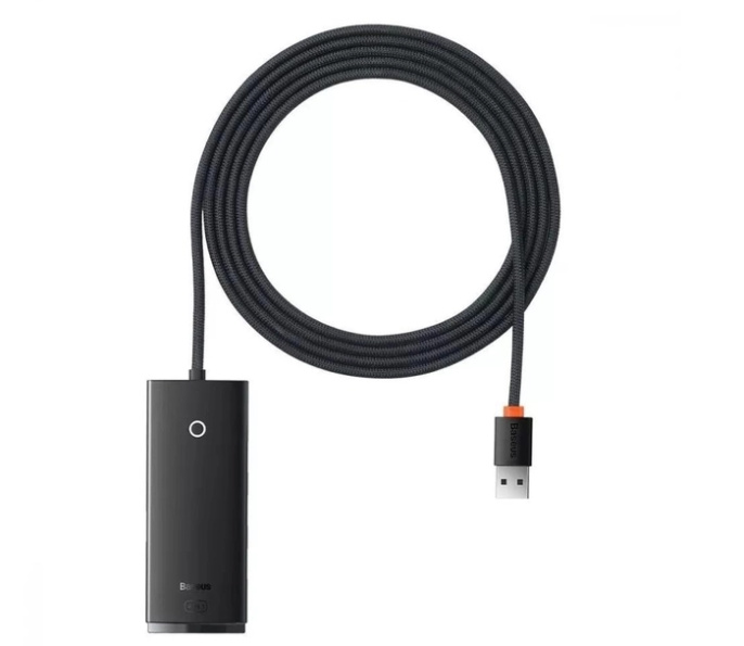 Хаб Baseus Lite Series WKQX030201 4-Port USB-A (USB-A to USB 3.0*4) 2m Black (BS-OH014)