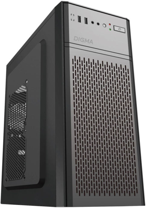 Корпус ATX Digma DCC-MD301, Midi-Tower, без БП, черный
