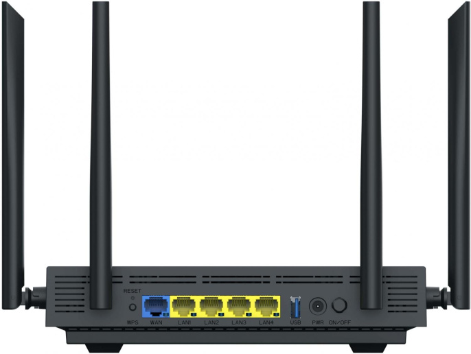 Wi-Fi роутер Netis N6, Wi-Fi 6, AX1800, 2.4/5ГГц, 4 LAN, черный