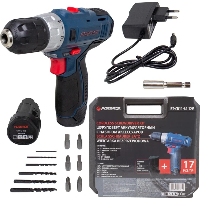 Аккумуляторная дрель-шуруповерт Forsage BT-CD11-A1 50517