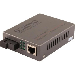 OMC-100-11S5b Оптический Fast Ethernet медиаконвертер для передачи Ethernet по одному волокну одномодового оптического кабеля до 20км.