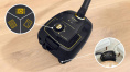 Пылесос Bosch BGL38GOLD, 1700Вт, черный/золотистый