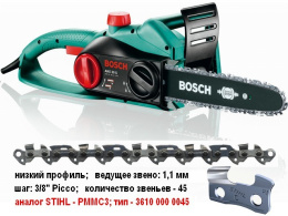 Пила цепная электрическая BOSCH AKE 30 S шина 30 см 12" , 3/8" LP, 1.1 мм 600834400