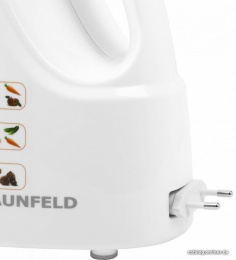 Овощерезка MAUNFELD, 150 Вт, 5 насадок, белый/оранжевый MF-1031OR