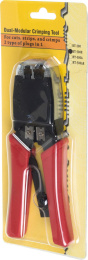 Инструмент обжимной ITK (TM1-B11V) для RJ-45/RJ-12/RJ-11 (упак:1шт) красный