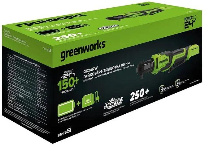 Гайковерт Greenworks GD24RW аккум. патрон:квад.1/2" 3804007CUA