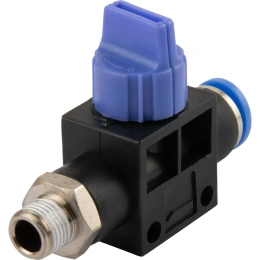 Фитинг цанговый с краном прямой с наружной резьбой R1/8" Harrison HRS-HVFS801