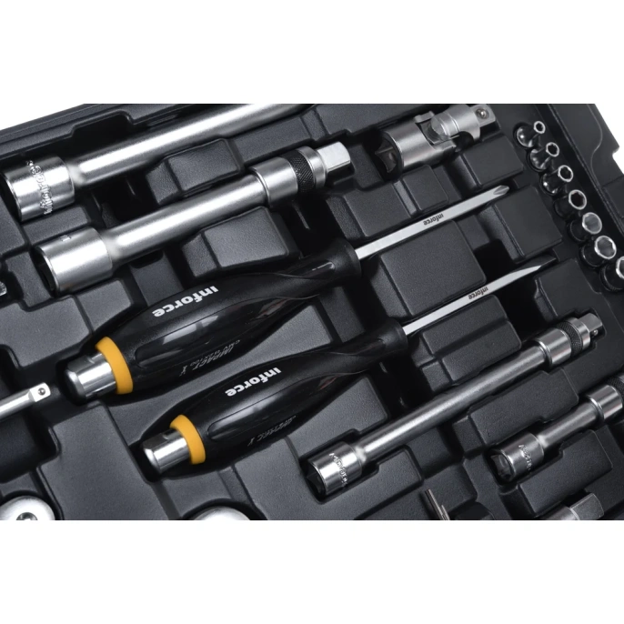 Набор инструментов Inforce 120 предметов 1/2" & 3/8" & 1/4", Сталь Cr-V, Профессиональный, 06-07-20
