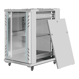 Шкаф телекоммуникационный 19" напольный 18U ExeGate EC-FS-18U.600.800.G.GREY 19”, 18U, 600x800x987mm ШхГхВ , передняя дверь закаленное стекло, задняя перфорированная дверь, EX301396RUS