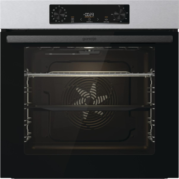 Духовой шкаф электрический Gorenje BOB6737E01X, 77л, дверца с 2 стеклами, нержавеющая сталь плохая упаковка