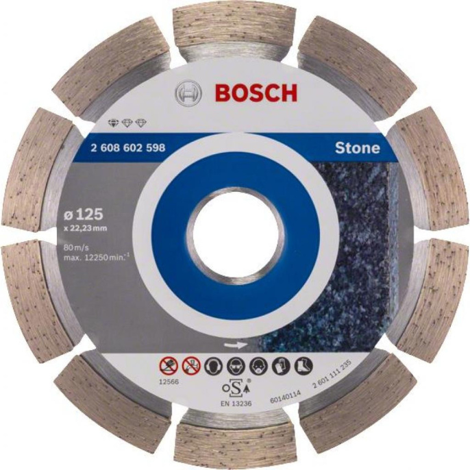 Алмазный диск Bosch Standard for Stone 2.608.602.598 камень, 125 мм, посадочный диаметр 22.23 мм