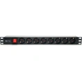 Блок розеток 5bites 8 розеток, огнеупорный пластик, 1U, 19" PDU819P-08