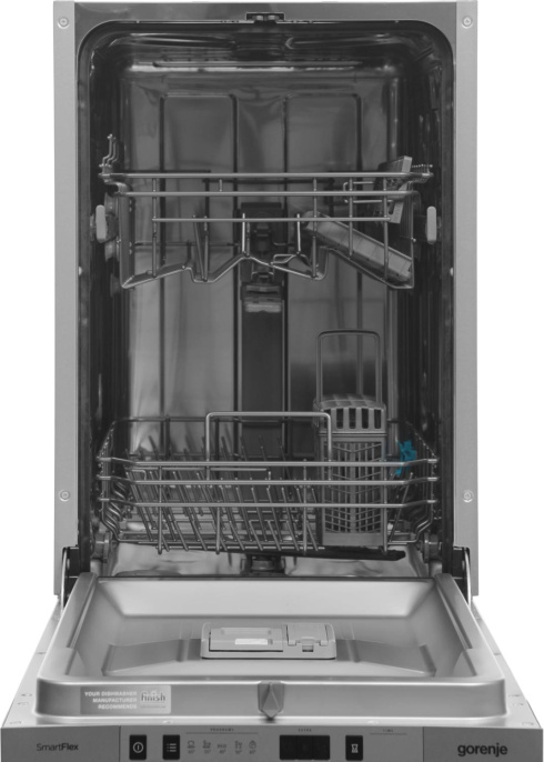 Встраиваемая посудомоечная машина Gorenje GV522E10S,  узкая, ширина 44.8см, полновстраиваемая, загрузка 9 комплектов